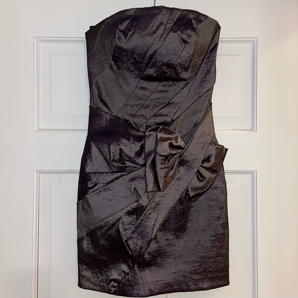 Shimmering Purple Jessica McClintock Strapless Party Dress